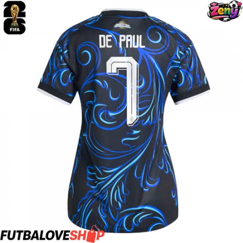 Dres Argentína Rodrigo De Paul #7 Preč pre Ženy MS 2026 Krátky Rukáv